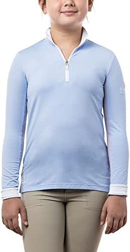 חולצות שמש של קסטל דנמרק חולצות שרוול ארוכות | Sun Protective UPF 30+ | 1/4 מחשוף מיקוד | צמרות בגדי פעילות לילדים